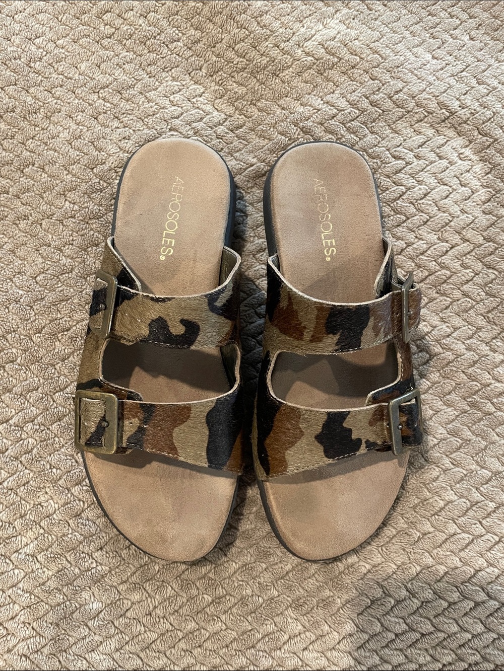 AEROSOLES Two-Buckle Slide Sandals